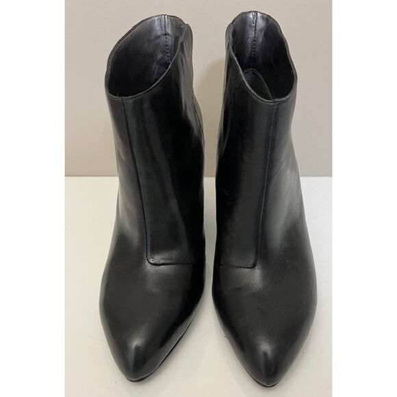 Liz Claiborne black smooth leather wedge ankle booties. Size 7.5-8(W). - Picture 1 of 10